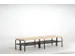 banc-patère,LxP 2000x700mm,barrettes en bois,RAL7016