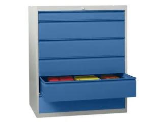 ladekast HxBxD 1200x1023x600mm 6laden slot RAL7035 front RAL5012 - 2