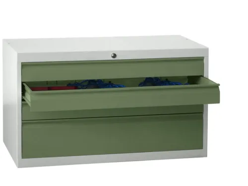 ladekast HxBxD 600x1023x600mm 4laden slot RAL7035 front RAL6011