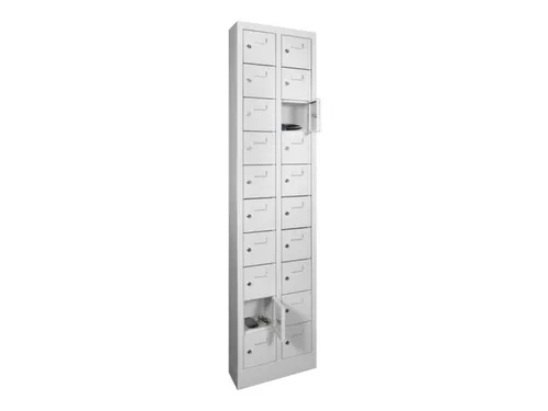lockerkast,HxBxD 1950x460x200mm,2x10vakken,RAL7035,front RAL7035
