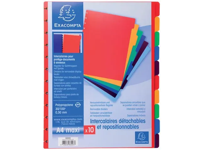 Tabbladen voor showalbum A4 10 Tabs Asssorti