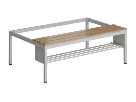 Zitbank v. garderobekast/lockersysteem 420x1185x800mm hardhout rooster