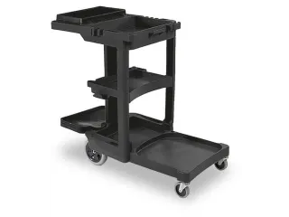 reinigingswagen,zakhouder,bak,HxBxD 975x1170x560mm,PP,zwart - 1