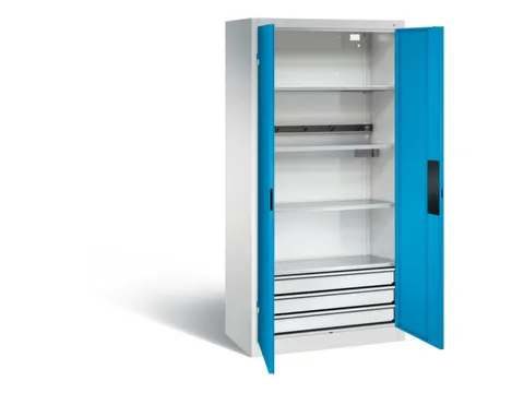 acculaadkast 1950x930x500mm 5stekkerdozen 230V cil.-slot front RAL5012