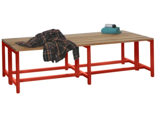 dubbele zitbank,LxD 1500x740mm,houten lijst beuken,onderstel RAL3000