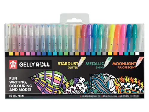 Gelschrijver Sakura Gelly Roll mix set à 24 kleuren