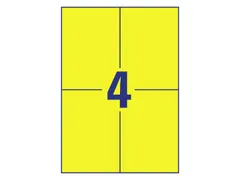 Gekleurde Etiketten 105x148mm Fluor Geel 42222