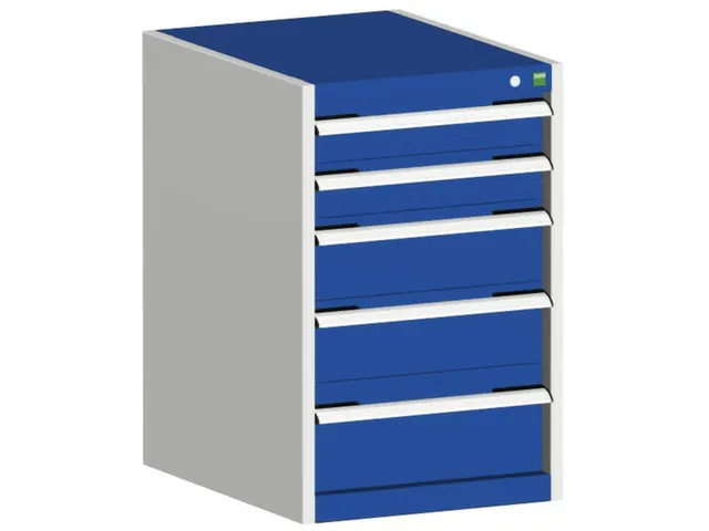 ladekast HxBxD 800x525x650mm 5laden romp RAL7035 front RAL5010