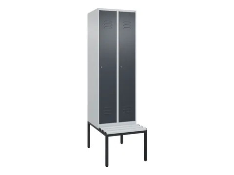 locker met bank,HxBxD 2120x600x815mm,2vak,vak B 300mm,cil.-slot