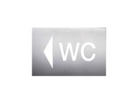 wandbord WC pijl links RVS zelfklevend HxB 160x235mm