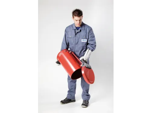 afvalbak voor poetsdoeken,staal,50l,HxBxD 540x495x505mm,m. pedaal,rood