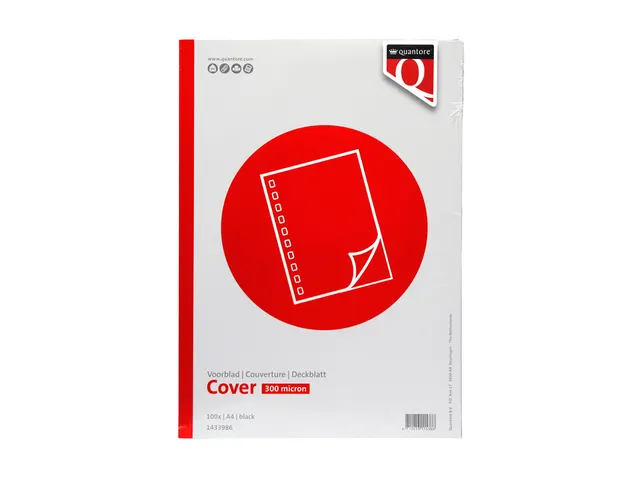 Voorblad Quantore A4 PP 300 micron zwart 100 stuks