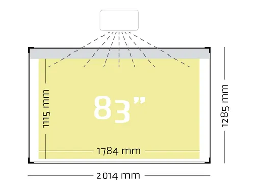 Projectiebord Extraflat 128x201cm 16:10 mat wit finger touch