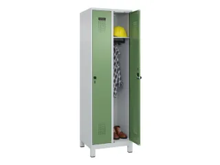 locker,HxBxD 1950x600x500mm,2vak,vak B 300mm,draaigrendel,voeten - 1