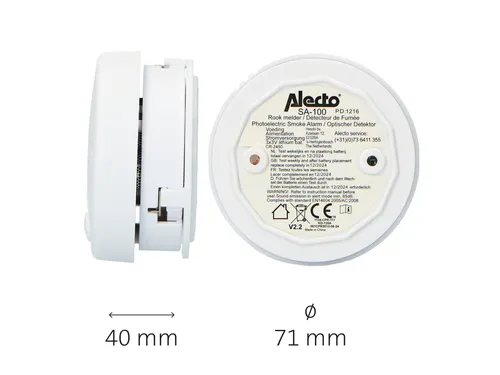 Rookmelder Alecto mini 2 stuks wit