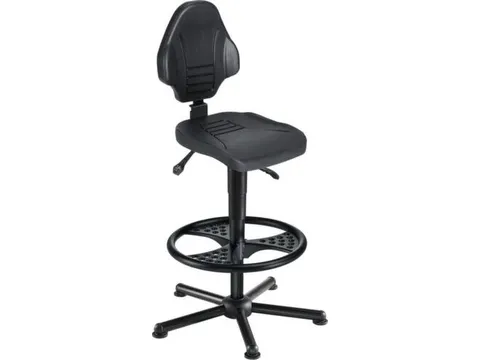 Werkplaatsstoel,standaardzitting zwart,PU-schuim