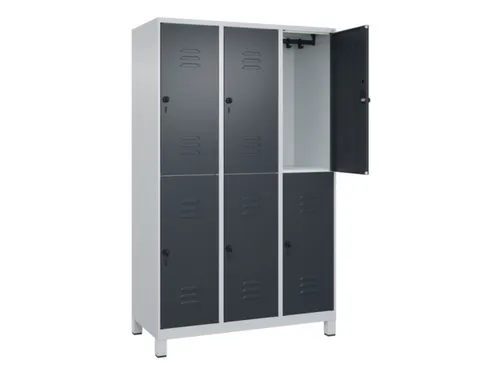 dubbeldekse locker,HxBxD 1950x1200x500mm,3x2vak.,vak B 400mm