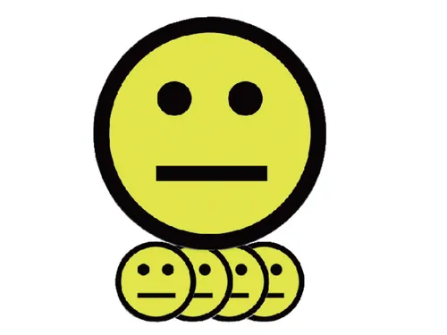 Magneet smiley 75mm emotie neutraal geel 5 stuks