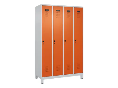 locker,HxBxD 1950x1200x500mm,4vak,vak B 300mm,draaigrendel,voeten