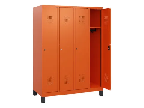 schoollocker,HxBxD 1630x1200x500mm,4vak,vak B 300mm,cil.-slot,voeten