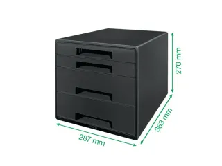 Recycle ladenblok 4 laden 287x270x363mm zwart - 3