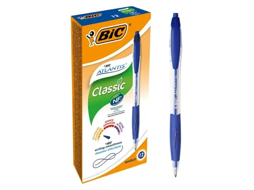 Balpen Bic Atlantis classic grip clic medium blauw