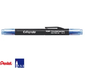 Kalligrafiepen Itoya CL10 1.5mm én 3.0mm penpunt blauw - 2