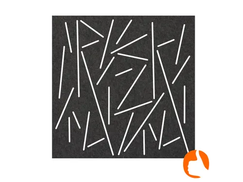 Akoestisch wandpaneel vierkant met patroon uitsnede 100x100cm Zwart