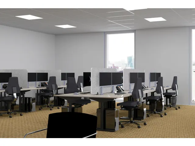 Akoestisch PET-vilt scheidingsscherm bureau lichtgrijs 60x160cm