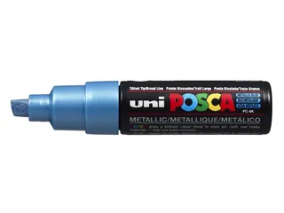 Verfstift Posca PC8K Brede punt 8mm schuin metallic blauw - 1