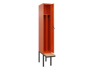 locker met bank,voor scheiding van kleding,HxBxD 2120x300x815mm,1vak - 1