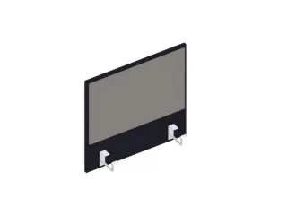 baliepaneel,v. bureau,aanbouw links,B 600mm,CC-zwart,BN8078-grijs - 1