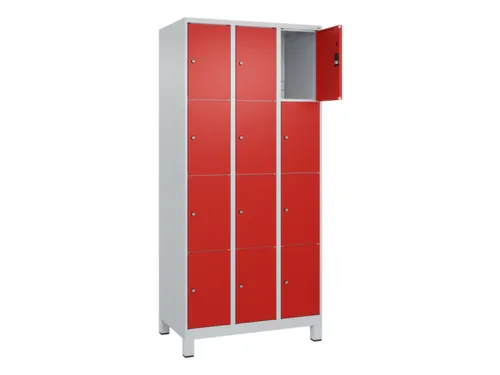 lockerkast,HxBxD 1950x900x500mm,3x4vakken,vak B 300mm,cil.-slot,voeten