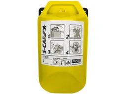 MSA S-Cap CO P vluchtmasker geel in lichtreflecterende muurbox