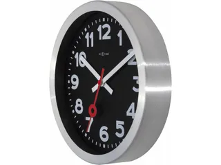 Wandklok NeXtime 'Station' Ø19cm, geborsteld aluminium zwart - 4