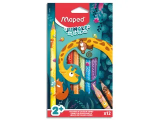 Kleurpotlood Maped Jungle Fever jumbo set à 12 kleuren - 1