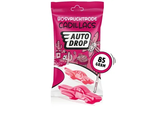 Autodrop Bosvruchtrode Cadillacs zak 85 gram