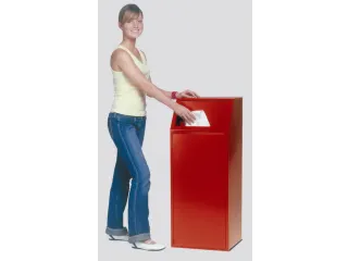 afvalverzamelaar 1x68l HxBxD 1000x400x400mm binnenbak staal Rood - 2