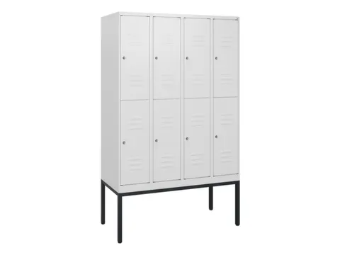 dubbeldekse locker,HxBxD 1950x1200x500mm,4x2vak.,vak B 300mm,cil.-slot