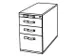 caisson de bureau,HxlxP 720-760x428x800mm,1 TP,poignée bande