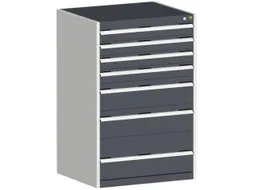 ladekast 1200x800x650mm 7laden zware lasten RAL7035 front RAL7016