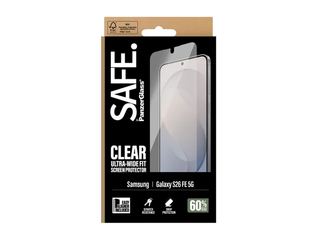PanzerGlass SAFE. by Samsung Galaxy S26 FE 5G | Ultra-Wide Fit w. E