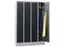 lockerkast,HxBxD 1850x1200x500mm,4vak,RAL7035,front RAL6011