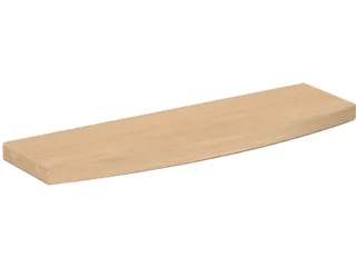 Gebogen tassenplank,v. balie,BxD 500x150mm,hout,beuken - 3