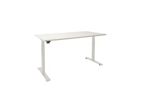 Elektrisch Verstelbaar Bureau Krijtwit 2 Motoren 160x80cm Frame Wit