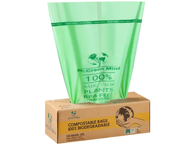 Afvalzak bio Mr. Green Mind 45x50cm 20 liter dispenser 125 stuks