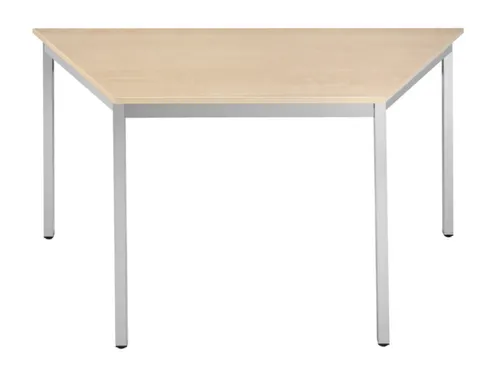 Tafel Trapeziumvormig 140x70 Cm Frame Aluminium Blad Esdoorn