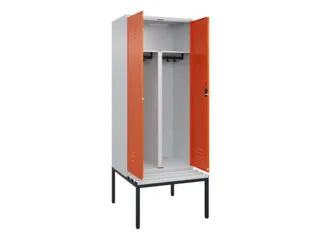 PBM-locker met bank,HxBxD 2120x800x815mm,2vak,vak B 400mm,cil.-slot - 2