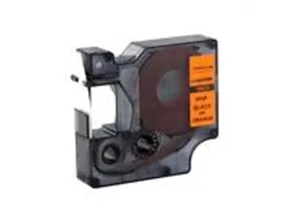 S0718490 Rhino Vinyltape 12mm, Zwart Op Oranje - 2