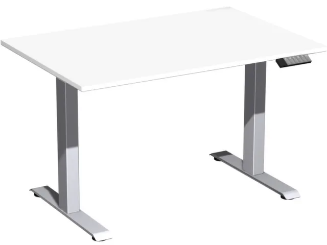 Elektrisch ihv bureau,HxBxD 630-1280x1200x800mm,blad wit